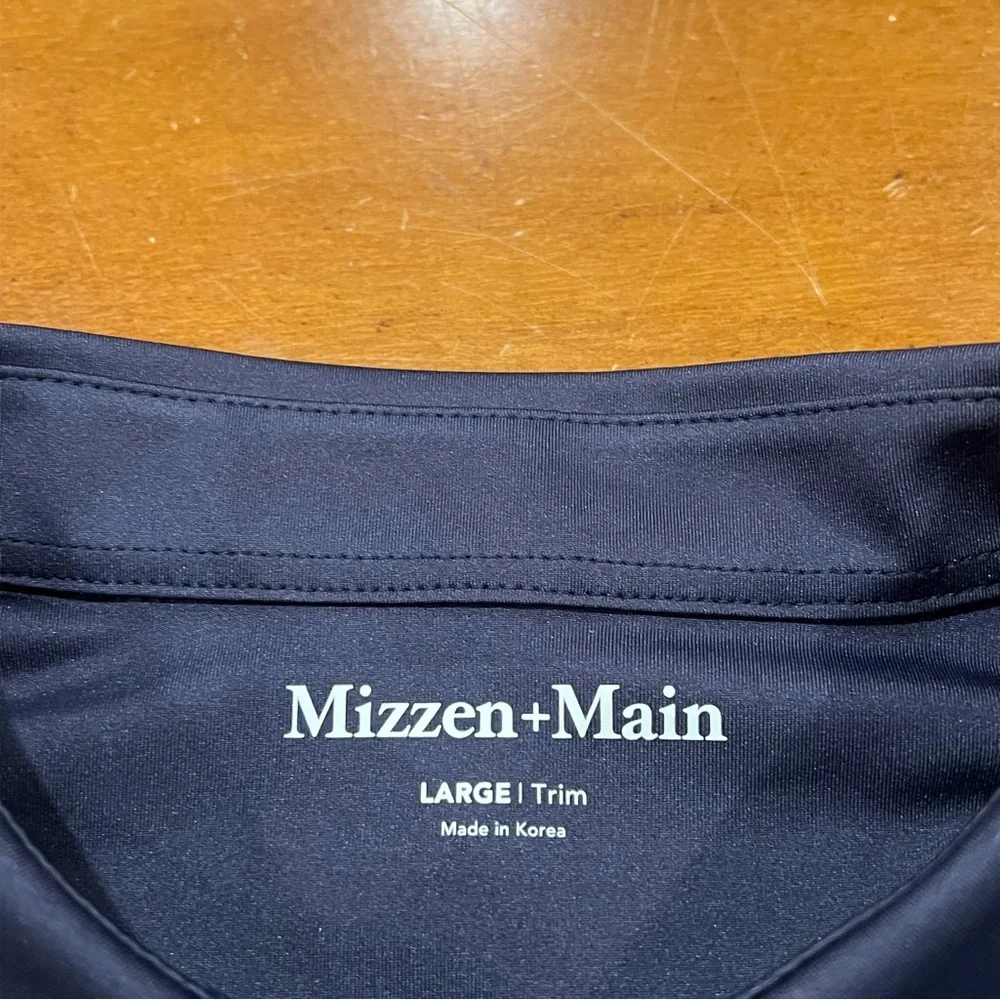 Mizzen + Main Men’s Versa Short-Sleeve Performance Polo Navy Large Trim Golf - Picture 12 of 16